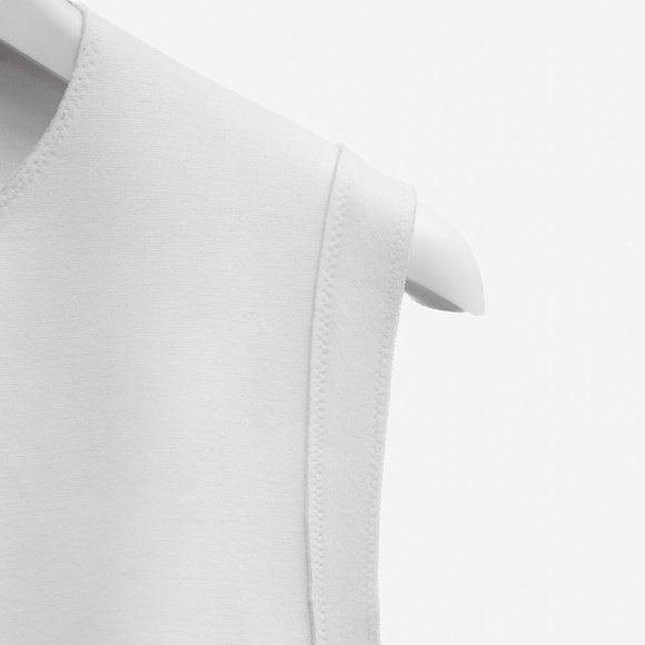 Marie Saint Pierre White Asymmetrical Neoprene Tank - Picture 5 of 9